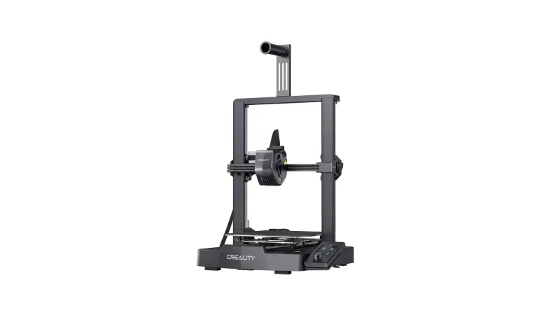 Creality Ender-3 V3 SE open-frame 3D printer seen from the front at a three-quarter angle on a plain white background
