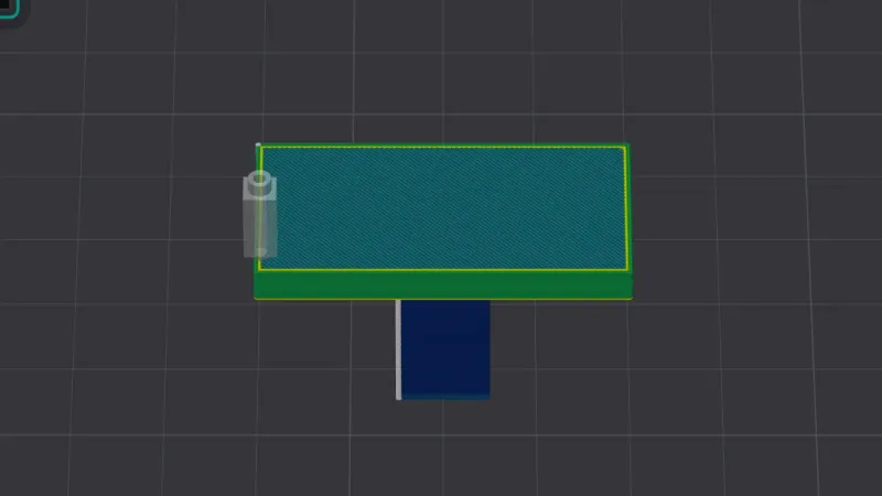 OrcaSlicer Preview with the Speed view type colouring a T-shaped test part